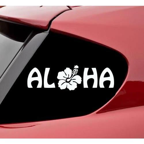 ハワイの普通の車によく貼ってある、ALOHA ハワイ バンパーステッカー 小サイズ [並行輸入品]