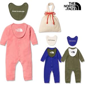 THE NORTH FACE ザ・ノースフェイス ベビー ロングスリーブロンパース＆2Pビブ NTB62204 B L/S Rompers & 2P Bib ロンパース コットン｜k-lead