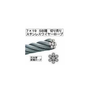 【国産】７×１９　ステンレスワイヤーロープ２．０ｍｍ（切り売り）｜k-liftec