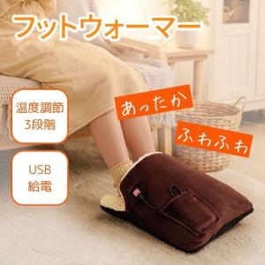 サンファミリー ヒーター内蔵 あったかフットウォーマー USB給電 フットヒーター 持ち運べる オフィス アウトドア 温活 冷え性 温度調節 3段階