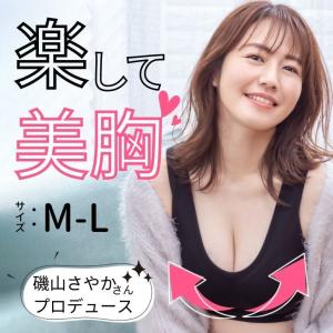 サンファミリー 磯山さやかプロデュース Fluffyナイトブラ ブラック M-L 美乳 優しい着け心地 ノンワイヤー ノンフック パッド付 ムレにくい