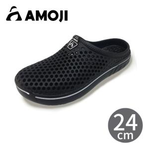 amoji (アモジ) クラシックサンダル YY161 BK 24cm ブラック サンダル 靴 メッシュ サボサンダル 通気性抜群｜k-mori