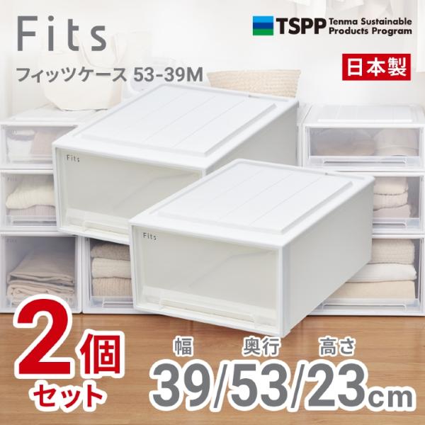 【通販限定2個組】 ●★ 天馬 フィッツケース 53-39M 収納 奥行53cm ホワイトクリア 収...
