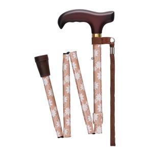 フジホーム ◇ ベーシック 伸縮S 花柄赤 WB3717 軽量 女性 一本杖