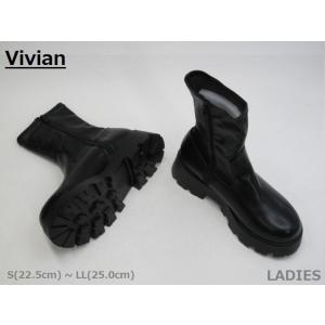 SALE / Vivian ヴィヴィアン LENA 4850 厚底 インヒール サイドファスナー付き...
