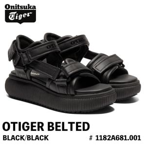 オニツカタイガー サンダル Onitsuka Tiger サンダル レディース OTIGER BELTED オータイガー ベルテッド BLACK/BLACK ブラックブラック # 1182A681.001