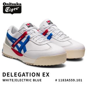 オニツカタイガー スニーカー Onitsuka Tiger メンズ レディース DELEGATION EX デレゲーション EX WHITE/ELECTRIC BLUE ホワイト ブルー 1183A559.101