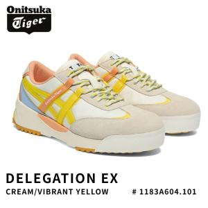 オニツカタイガー スニーカー Onitsuka Tiger メンズ レディース DELEGATION EX デレゲーション EX CREAM/VIBRANT YELLOW クリーム イエロー 1183A604.101