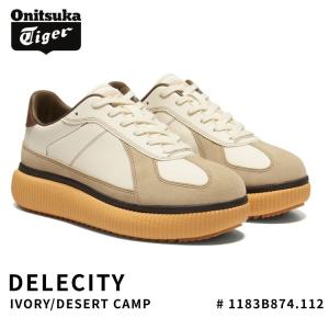 オニツカタイガー スニーカー Onitsuka Tiger スニーカー 厚底 レディース メンズ DELECITY デレシティ IVORY/DESERT CAMP アイボリー # 1183B874.112