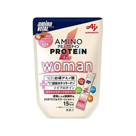 味の素　「アミノバイタル アミノプロテイン」for　woman　ストロベリー味　10本入パウチ　38...