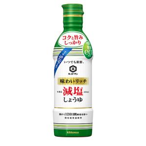 キッコーマン　いつでも新鮮味わいリッチ減塩しょうゆ　450ml×12本｜Re-light Yahoo!ショップ