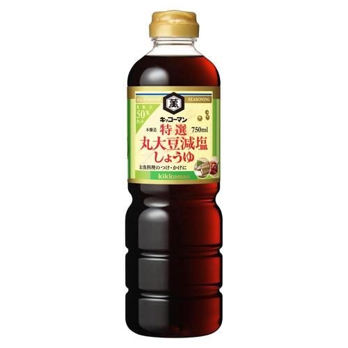 キッコーマン　特選丸大豆減塩しょうゆ　750ml×6個