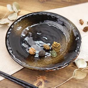 美品】☆ べトナムソンベ焼*アンティーク中皿*食器お皿【陶器】(wa87