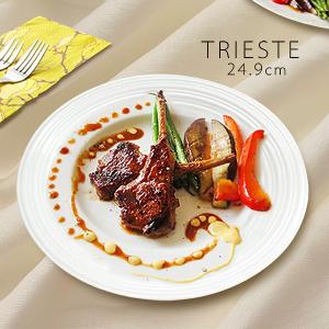 洋食器 リムプレート 24cm 中皿 日本製 食器 白い食器 ホテル食器 高級