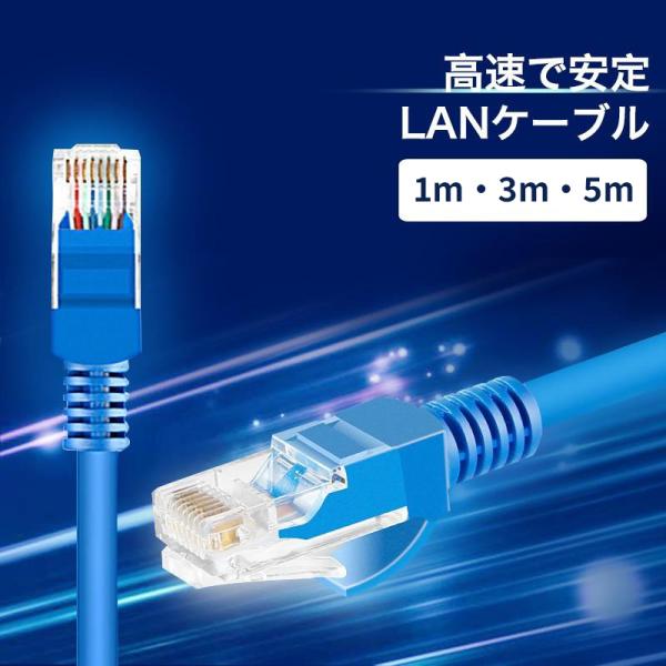 LANケーブル CAT6 1m 3m 5m 爪折れ防止 Gigabit ランケーブル カテゴリ6 高...