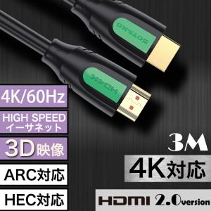 hdmiケーブル 4K対応 フルHD 3D映像 イーサネット Ethernet ARC・HEC対応 デジタル データ 高速伝送 オス-オス 3m 3メートル Ver.1.4｜k-seiwa-shop