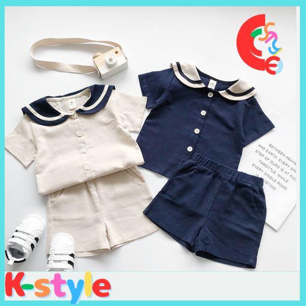 ベビー服 セットアップ 上下セット 90 100 110 セーラー服 制服 半袖 新生児 男の子 女...