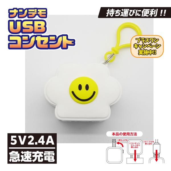 ナンデモUSBコンセント(花スマイル)
