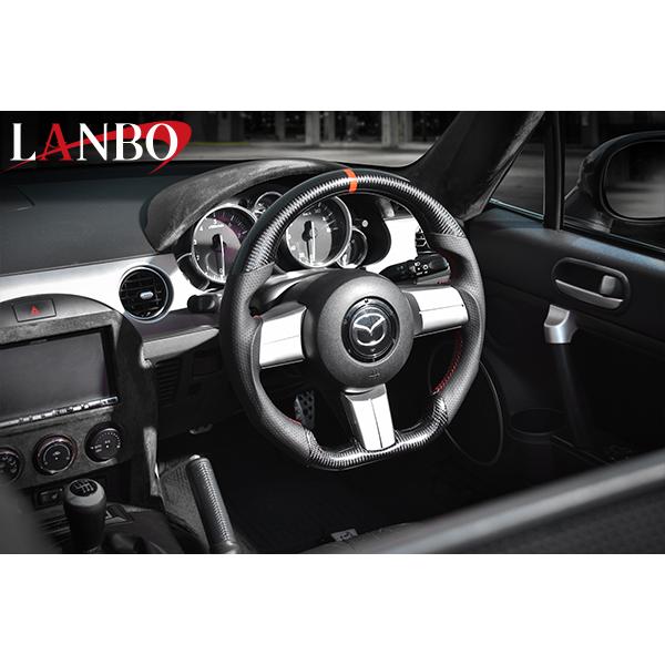 プレミアムスポーツ ステアリング MAZDA ロードスター ウェットカーボン×リアルパンチングレザー...