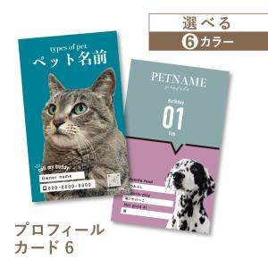 名刺作成 名刺 写真 ペット名刺 プロフィール カード インスタ QR 縦型 縦 名刺印刷 簡単 校正無料 おしゃれ かっこいい 犬 猫 ペット meishi-pro6