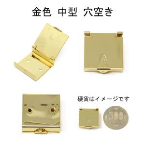帯留め金具×1点 金色(本金メッキ) ワンタッ...の詳細画像1