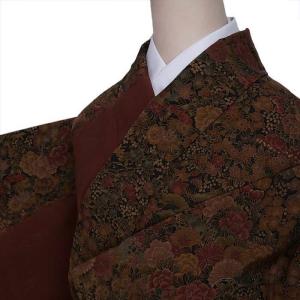 リサイクル訪問着袷 友禅染め 黒 モダン たたき染め 身丈155cm 裄63cm