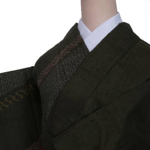リサイクル訪問着袷 友禅染め 黒 モダン たたき染め 身丈155cm 裄63cm