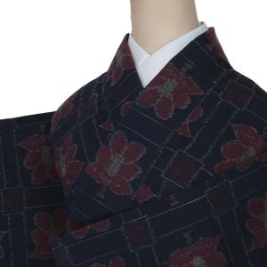 単衣 着物】リサイクル 紬単衣着物 絣着物 正絹きもの|夏きもの