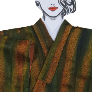染め小紋 正絹】染め小紋 友禅染 ピンク 花柄洒落着物 【リサイクル