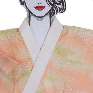 長襦袢 リサイクル襦袢袷 リユース 縮緬 草花 ボカシ染め ピンク 絹 丈
