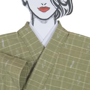 つむぎ 単衣 リサイクル 紬 絣織り 経緯絣 身丈155cm 裄61cm Mサイズ