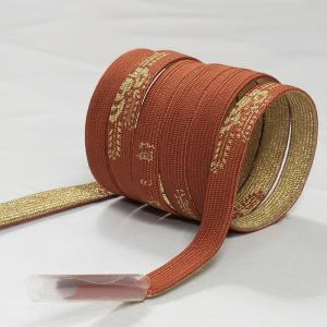 帯締め 廣澤徳三郎 単品 伊賀組紐 落款入り 徳三郎 正絹 a5m0m5 日本製 リユース 送料無料 Mサイズ 朱 金 手組帯締め 帯房カバー付き