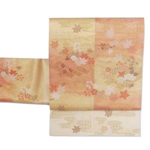 リサイクル丸帯 京袋帯 袋名古屋 絹 金銀 鳳凰 絵巻 中古着物