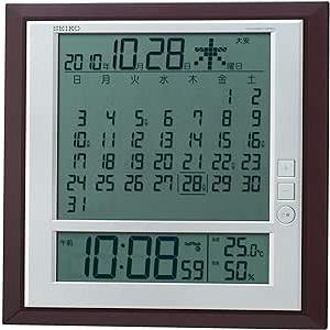 セイコー クロック 掛け時計 置き時計 兼用 月めくりカレンダー 電波 デジタル 六曜 温度 ...