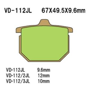 Vesrah ブレーキパッド VD-112/2JL 適合車種 CX500、CB750F Super Sport、GL1000 Gold Wing ’75-’77 材質 シンタードメタル｜k3kawakoh