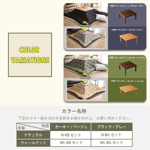 リバーシブル天板の木目調カジュアルこたつ布団セ...の詳細画像2