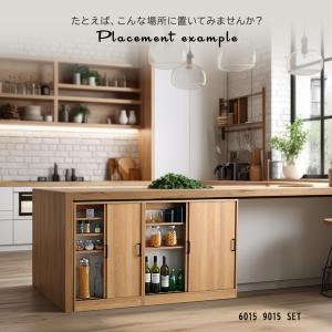 カウンター下収納 引き戸 薄型 幅90cm 奥...の詳細画像4