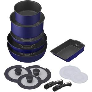 数量限定　アイリスオーヤマ IH 対応 フライパン 鍋 13点セット ダイヤモンドコートパン ブルー 取っ手のとれる セット KITCHEN CHEF H-IS-SE13P　配送種別：SG