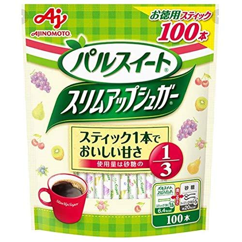 味の素 パルスイート スリムアップシュガー スティック 100本 砂糖の1/3の使用量 コーヒーシュ...