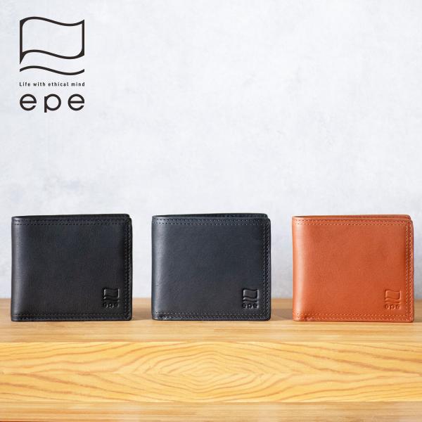 財布 二つ折り メンズ epe 二つ折り財布 ブランド 本革 レザー 薄い コンパクト 2つ折り 3...