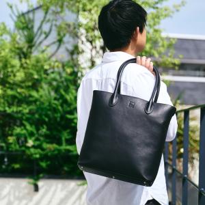 トートバッグ メンズ 縦型 本革 A4 ファス...の詳細画像1