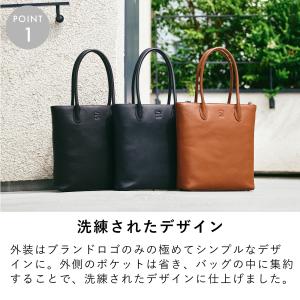 トートバッグ メンズ 縦型 本革 A4 ファス...の詳細画像5