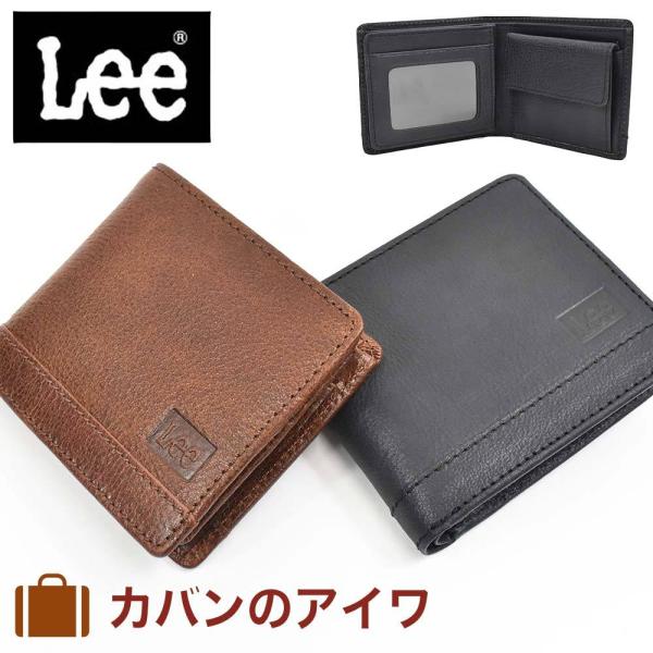 Lee リー 財布 二つ折り クリアポケット付き メンズ レディース 二つ折り財布 本革 革 レザー...