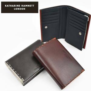 キャサリンハムネット KATHARINE HAMNETT LONDON ミドルウォレット 財布 二つ折り 縦型 メンズ レディース テーラード2 ファスナー 本革 ブランド 490-58705｜kaban-aiwa