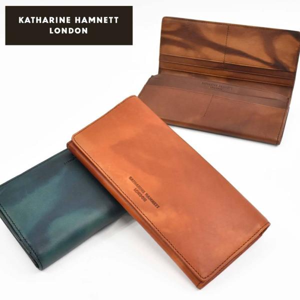 キャサリンハムネット KATHARINE HAMNETT LONDON 長財布 かぶせ 財布 本革 ...