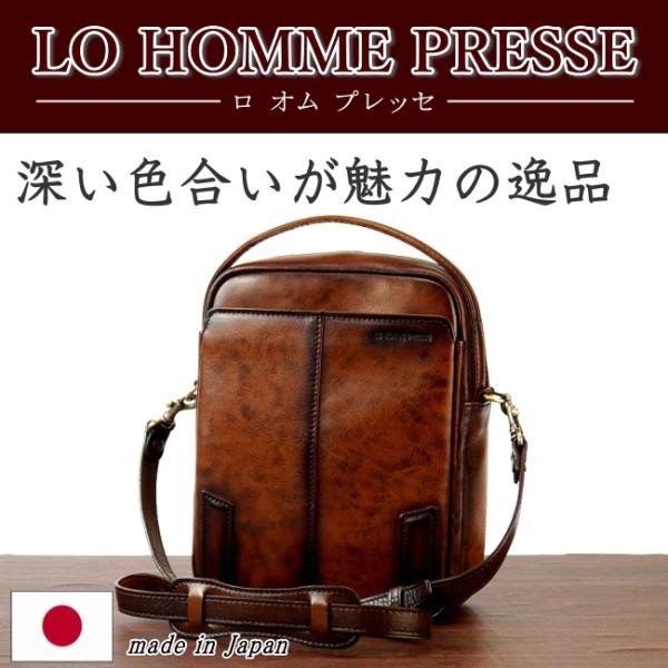 LO HOMME PRESSE アルカイック 牛革 縦型2WAYショルダーバッグ 71864 日本製...