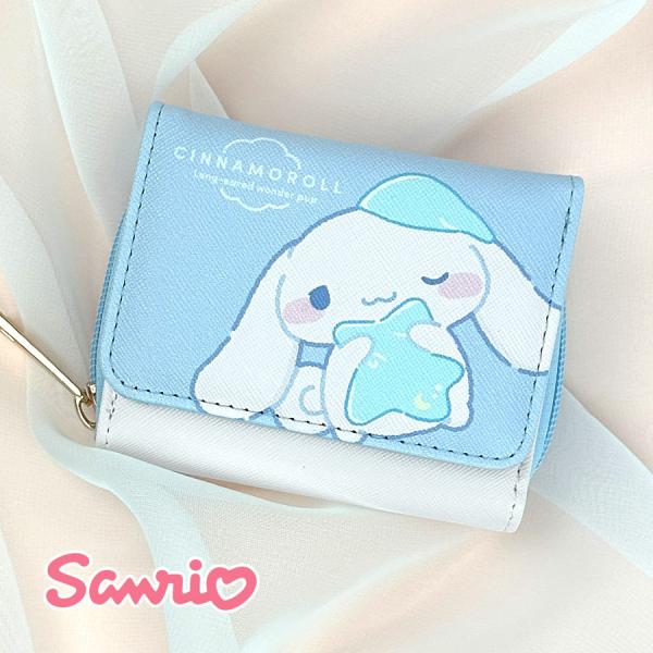 キッズ 三つ折り財布 女の子 シナモロール むにゃっと サンリオ シナモンちゃん ラウンドファスナー...