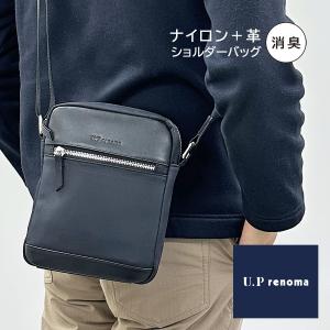 ショルダーバッグ メンズ 小さい 縦型 ユーピーレノマ 斜めがけ 肩掛け 人気 軽量 かっこいい おしゃれ ブラック 20113 U.Prenoma