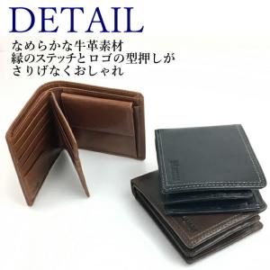 二つ折り財布 メンズ 本革 ブランド 61r6...の詳細画像1