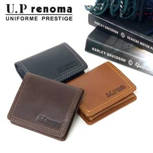 ボックス型 小銭入れ メンズ 革 レザー BOX型 見やすい プレゼント 40代 30代 黒 茶 U.P renoma レノマ サファリ コインケース 61r657